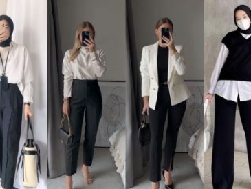 Outfit hitam putih